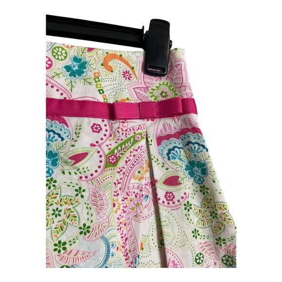 Skirtology Skirt Women's Size 4 Multicolor Paisley Cotton Stretch A-Line Preppy - Picture 3 of 6